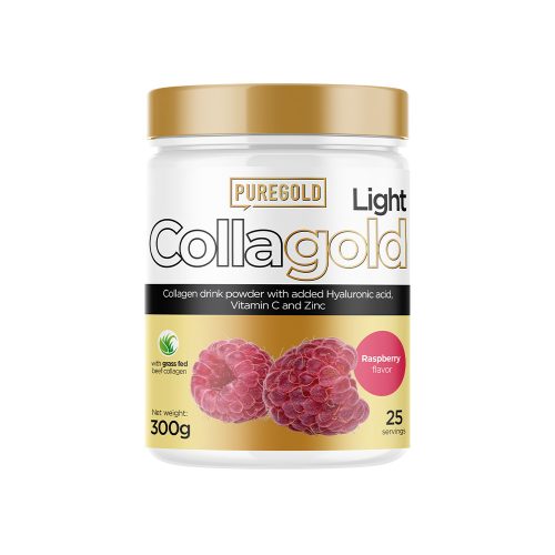 Pure Gold CollaGold Light Marha és Hal kollagén italpor hialuronsavval - Málna 300g