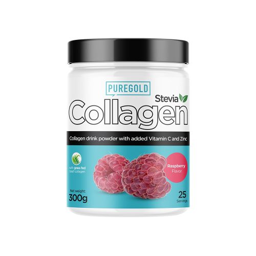 Pure Gold Collagen marha kollagén italpor - Raspberry Stevia 300g
