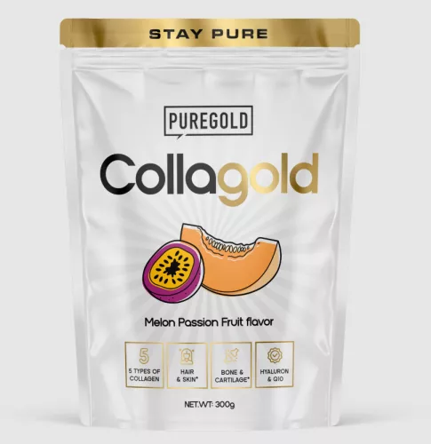 Pure Gold CollaGold Marha és Hal kollagén italpor hialuronsavval - Melon Passion Fruit 300g