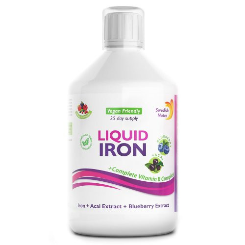 Swedish Nutra Liquid Iron folyékony vas vitaminokkal 500 ml
