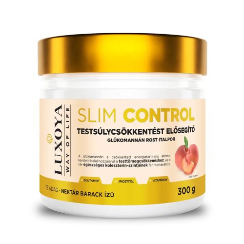Luxoya Slim Control Testsúlycsökkentést elősegítő Glükomannán por 300 g - barack nektár
