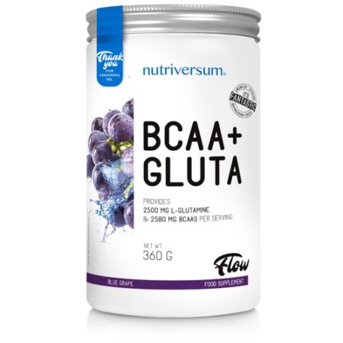 Nutriversum BCAA+Gluta - Flow - 360 g - kékszőlő