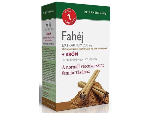 Interherb Fahéj Extraktum 200mg + Króm kapszula 30 db