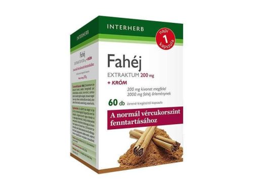 Interherb Fahéj Extraktum 200mg + Króm kapszula 60 db