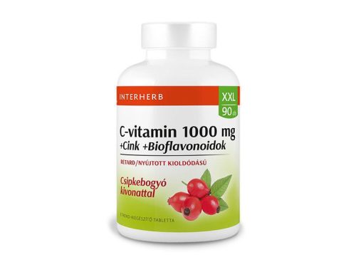 Interherb C-vitamin 1000mg +Cink+Bioflavonoidok RETARD tabletta 90 db