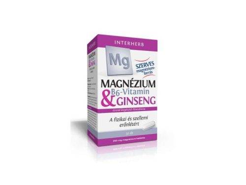 Interherb Magnézium 250mg & B6-vitamin & Ginseng tabletta 30 db