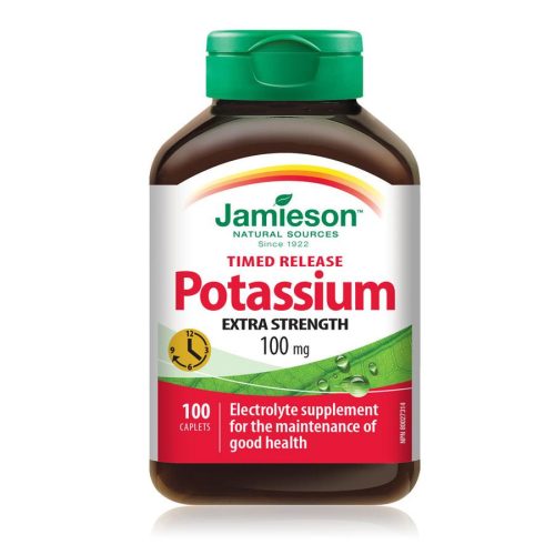 Jamieson Potassium 100 mg nyújtott hatású Kálium tabletta - 100 db