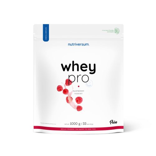 Nutriversum PURE Whey Pro tejsavó fehérje, málna-joghurt 1000 g