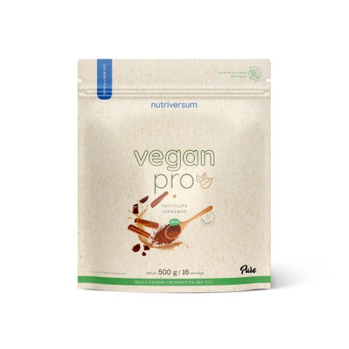 Nutriversum Vegan Pro növényi fehérje steviával, csokoládé -fahéj 500 g