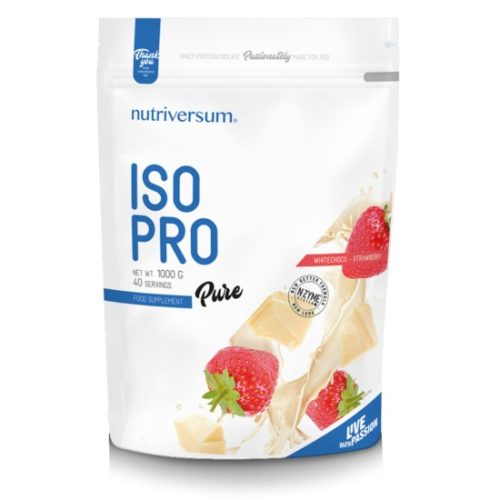 Nutriversum Iso Pro protein emésztőenzimekkel - Pure - 1000 g - fehércsokoládé-eper