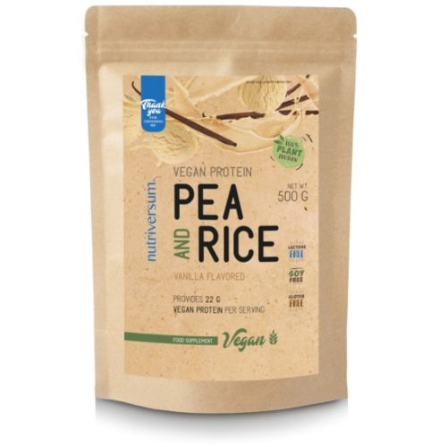 Nutriversum Pea & Rice Vegan Protein borsó és rizs fehérje - Vegan - 500 g - vanília