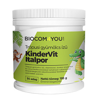 Biocom Kindervit trópusi gyümölcsízű italpor 190 g (30 adag)