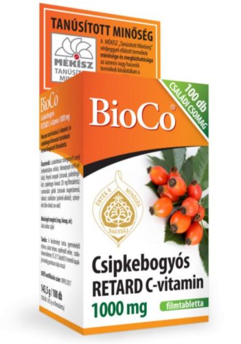 BioCo C-1000mg Csipkebogyós Retard filmtabletta 100 db