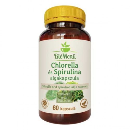 Biomenü Bio Chlorella és Spirulina Alga kapszula 60 db 