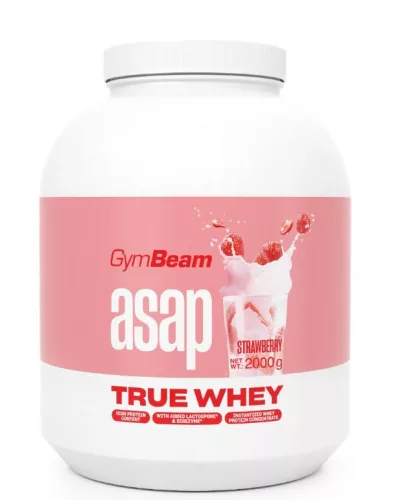 GymBeam Asap True Whey tejsavófehérje 2000 g - eper
