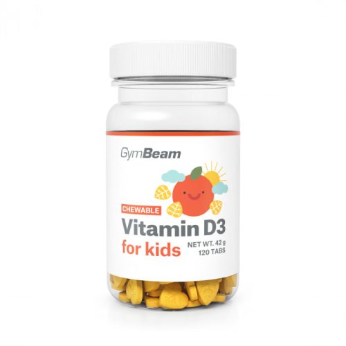 GymBeam D3-vitamin rágótabletta gyerekeknek 120 db - narancs 