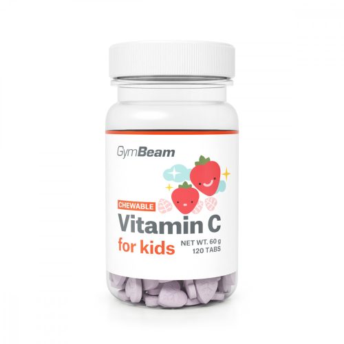 GymBeam C-vitamin rágótabletta gyerekeknek 120 db - eper