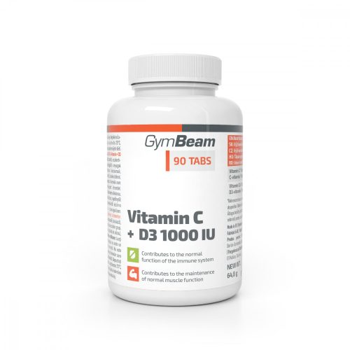 GymBeam C-vitamin + D3 1000 IU 90 db