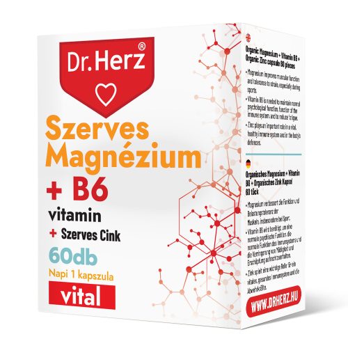 Dr. Herz Szerves Magnézium + B6 + Szerves Cink 60 db