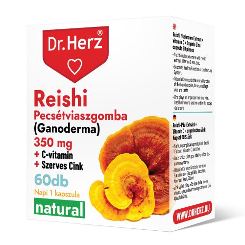 Dr. Herz Reishi 350 mg + C-vitamin + Szerves Cink 60 db