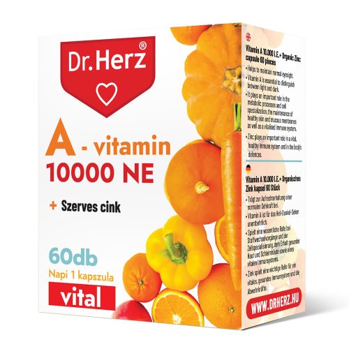 Dr. Herz A-vitamin 10 000 NE + Szerves Cink kapszula 60 db 