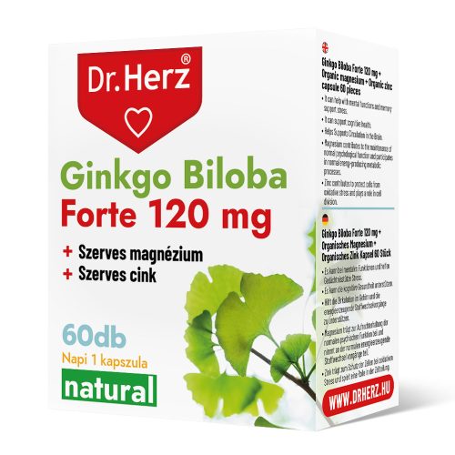 Dr. Herz Ginkgo Biloba Forte 120 mg + Szerves Mg+Zn 60 db