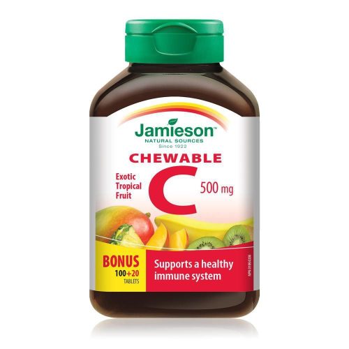 Jamieson C-vitamin 500 mg szopogató tabletta - trópusi gyümölcs - 120 db