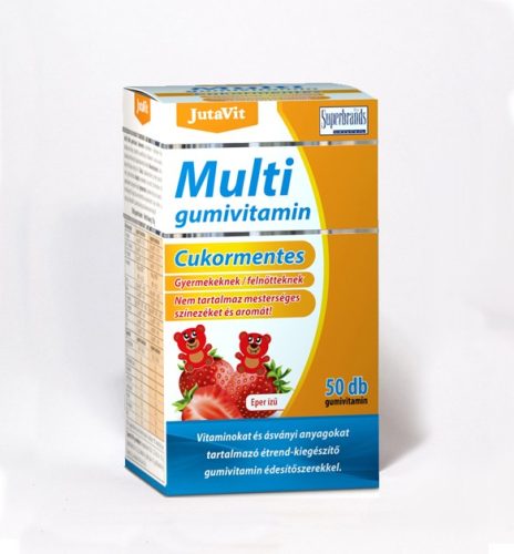 JutaVit Cukormentes Multi gumivitamin 50 db - eper