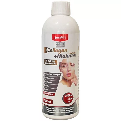 JutaVit Collagen+Hialuron Matrix kollagén ital 500 ml – eper-málna