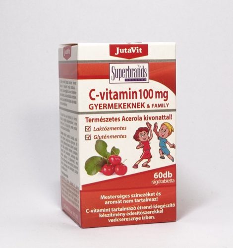 JutaVit C-vitamin 100 mg rágótabletta gyerekeknek Acerola kivonattal 60 db