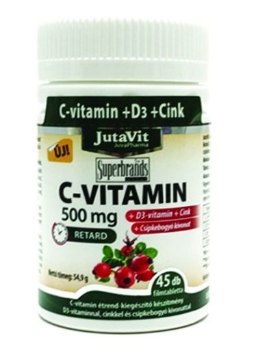 JutaVit C-vitamin 500 mg + D3 vitamin + Cink 45 db 