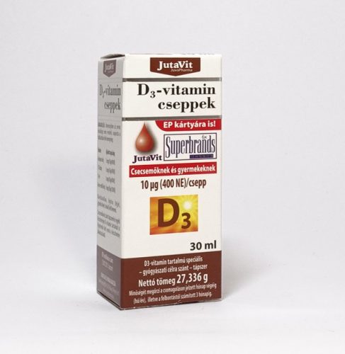 JutaVit D3-vitamin 400 NE cseppek csecsemőknek, gyermekeknek 30 ml