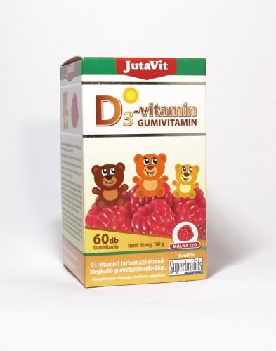 JutaVit D3-vitamin Gumivitamin málna ízű 60 db