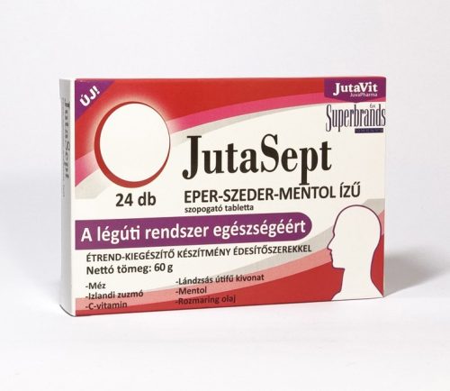JutaVit JutaSept Eper-szeder-mentol ízű szopogató tabletta 24 db