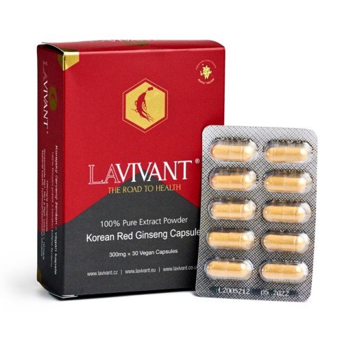 Lavivant Koreai Vörös Ginzeng Por vegán kapszulában piros 30 db