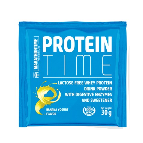 Marathontime Protein Time Laktózmentes Tejsavófehérje 30 g, banános joghurt