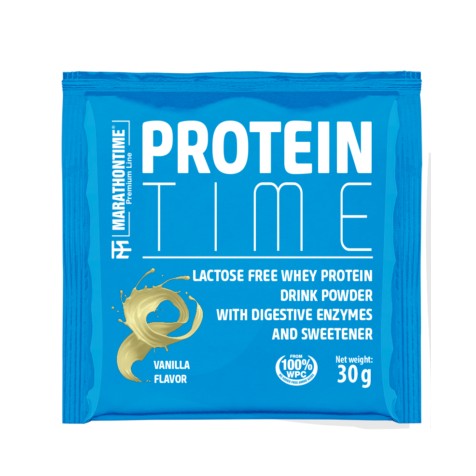 Marathontime Protein Time Laktózmentes Tejsavófehérje 30 g, vanília