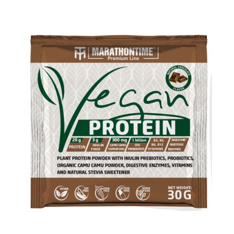 Marathontime Prémium Vegán Protein Fehérje 30 g, csokoládé