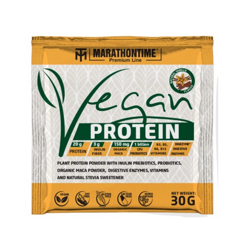 Marathontime Prémium Vegán Protein Fehérje 30 g, fahéjas vanília