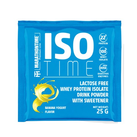 Marathontime Iso Time Laktózmentes Tejsavófehérje 25 g, banán joghurt