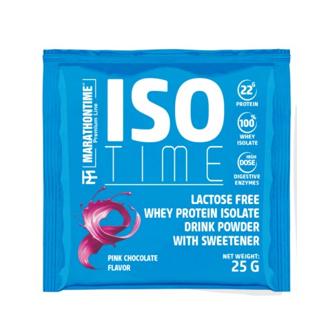 Marathontime Iso Time Laktózmentes Tejsavófehérje 25 g, pink csokoládé