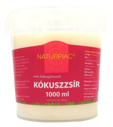 NaturPiac nem hidrogénezett Kókuszzsír 1000 ml