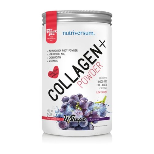 Nutriversum Collagen+ kollagén por - Wshape - 600 g - kékszőlő