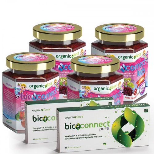 organic force Bioconnect Kids Szuperlekvár 4 x 210 g + Bioconnect Pure kapszula 2 x 30 db