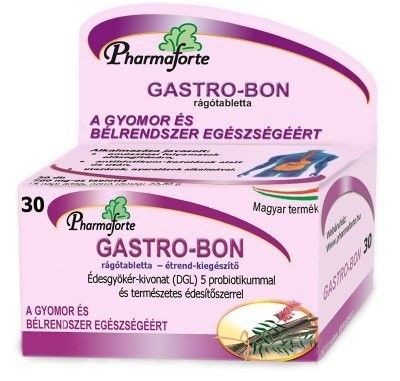 Pharmaforte Gastro-Bon édesgyökér rágótabletta 30 db