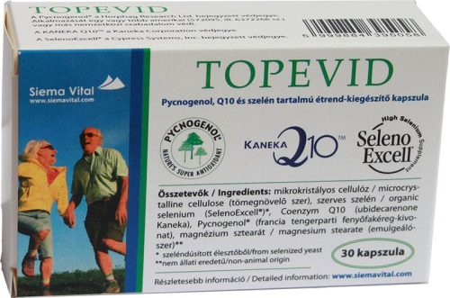 Topevid kapszula Pycnogenol,Q10 és szelén tartalommal,30db