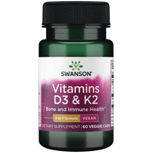 Swanson D3+K2-vitamin kapszula 60 db