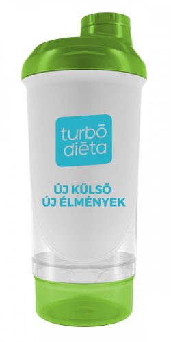 Turbó Diéta® shaker portartóval 500 ml - zöld