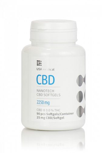 USA Medical CBD olaj drazsé 90 db 2250 mg