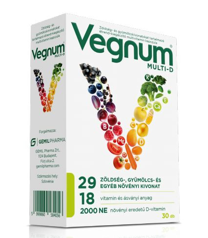 Vegnum Multi-D multivitamin kapszula 30 db